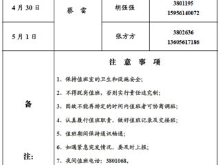 管家婆免费期期精准大全（滨湖校区）后勤管理与服务处2018年五一假期值班表