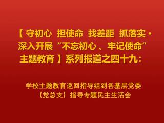 学校主题教育巡回指导组到各基层党委（党总支）指导专题民主生活会